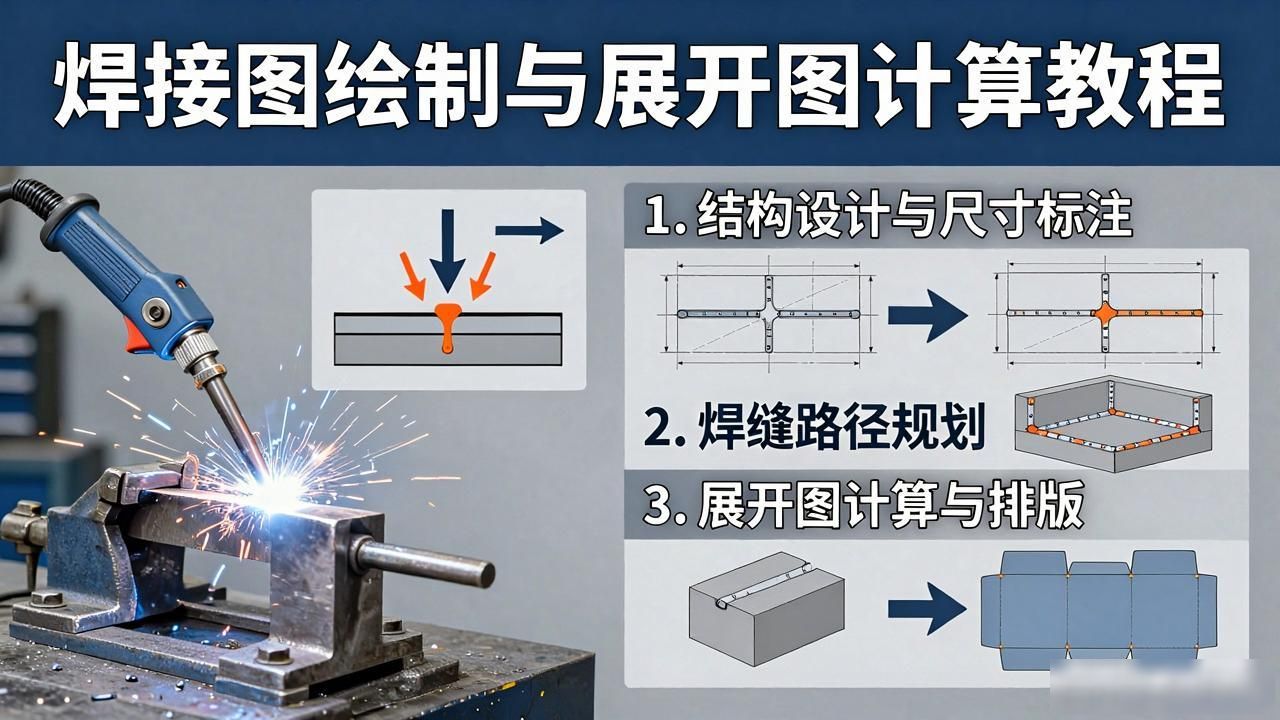 焊接图规范画法_展开图精准计算_画图中焊接符号