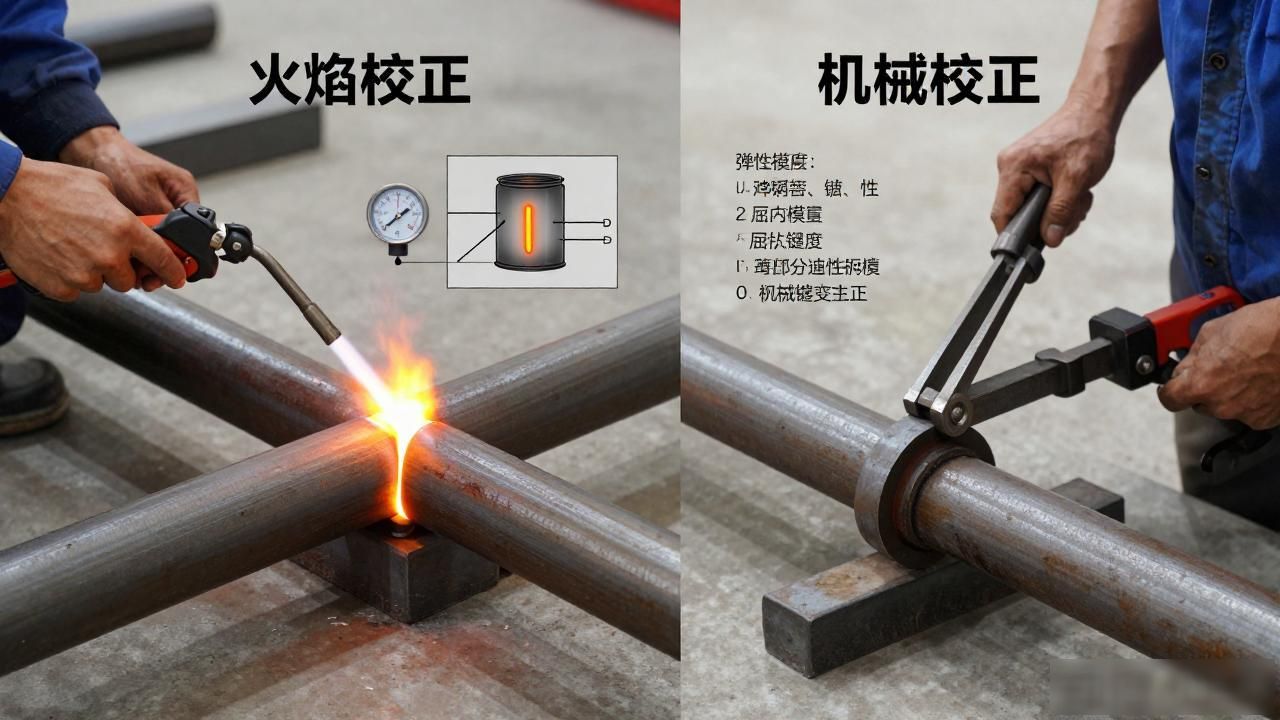 钢结构管子对接缝焊接变形火焰校正_小口径管子机械校正_方管弯曲火焰矫正