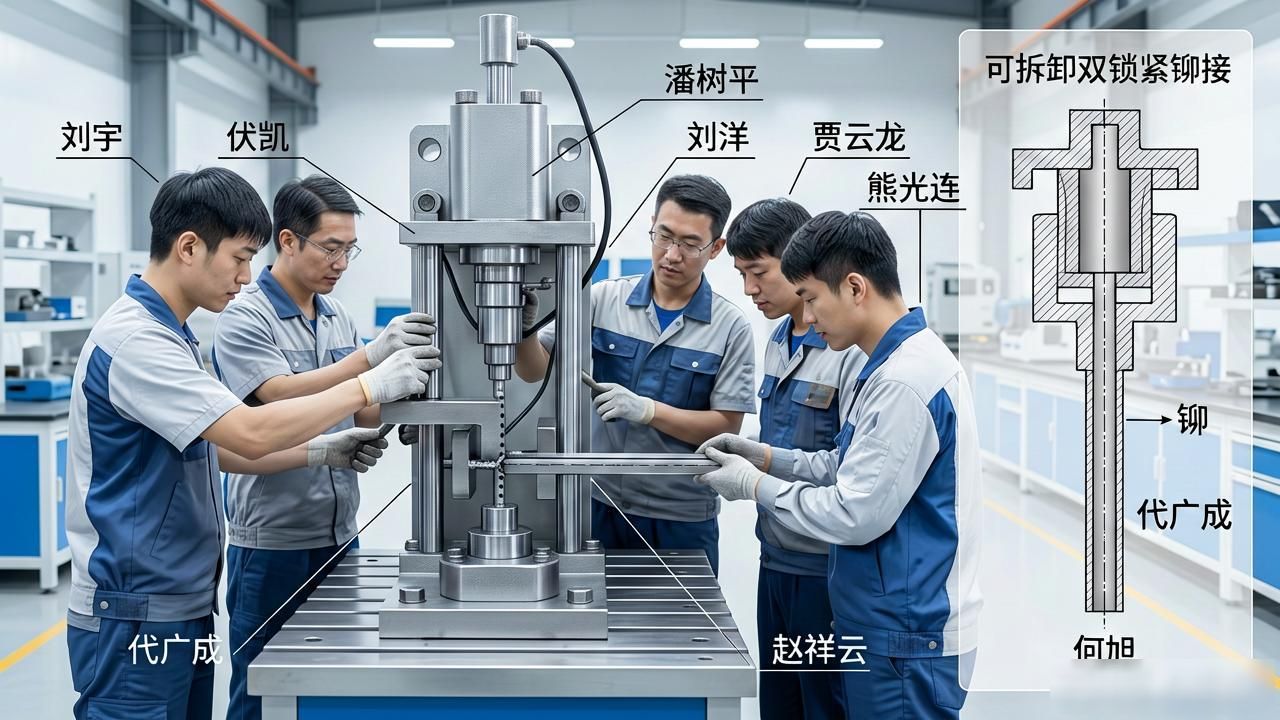 可拆卸双锁紧铆接方法_拉铆钉拆卸技术_简易拉铆工具拆解图