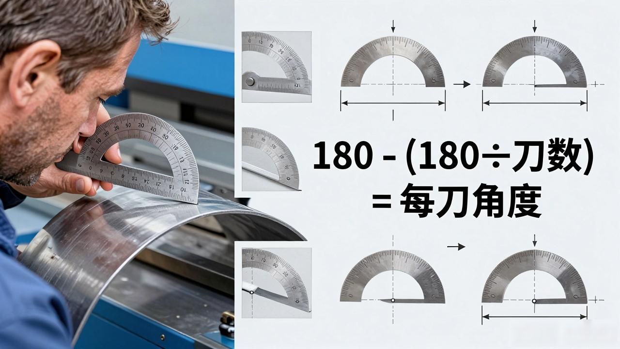 钣金R60圆弧折刀数方法_钣金圆弧折弯角度计算_钣金折弯和展开教程