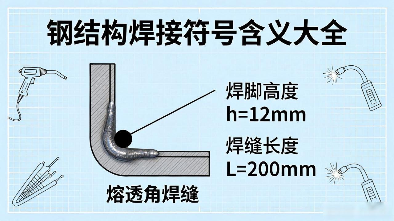 焊接符号标注方法_焊件焊接符号_钢结构焊缝符号含义