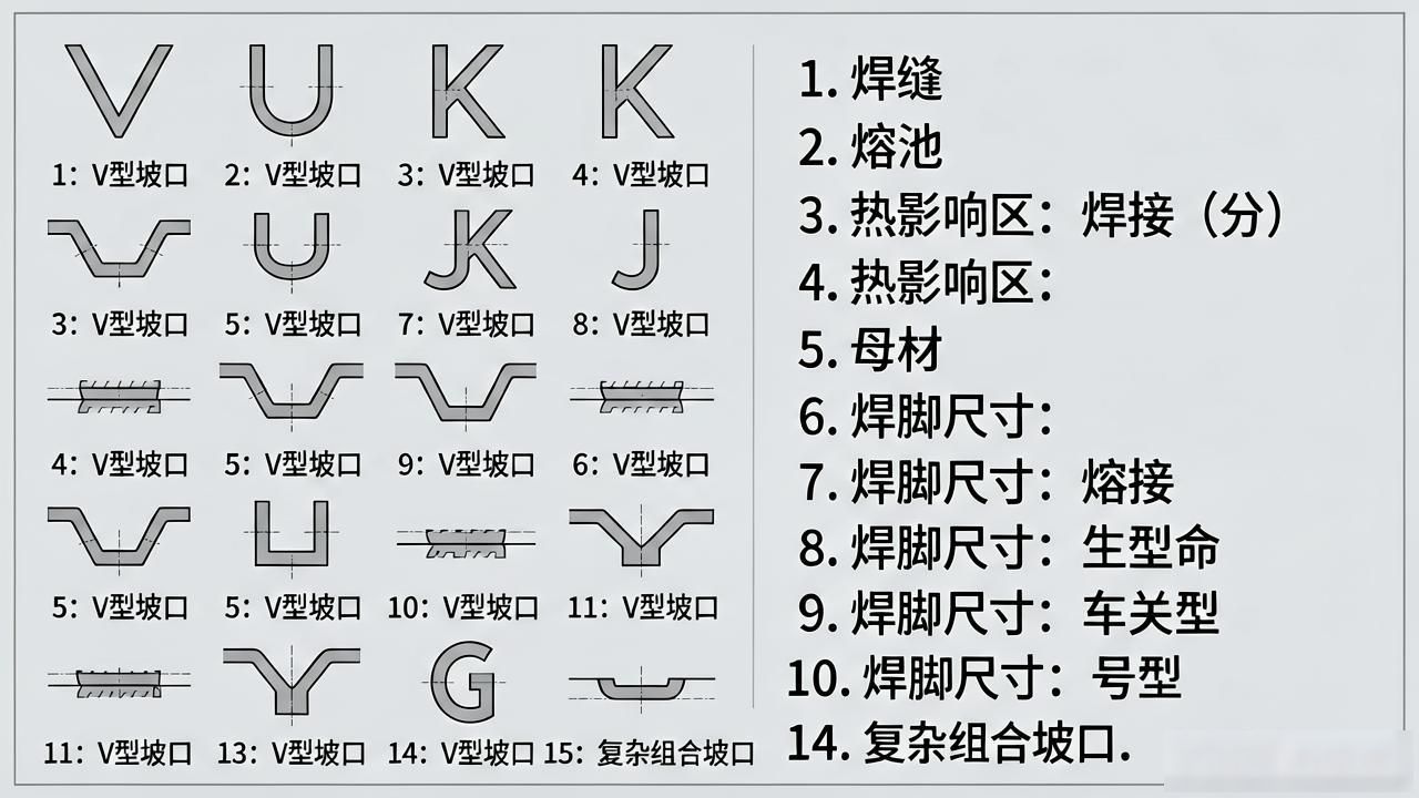 坡口形式选择_焊接符号ty_焊接符号解读