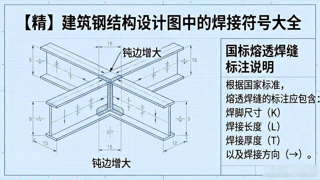 焊接图上的焊接符号_双面角焊缝设计参数_建筑钢结构设计图焊接符号说明
