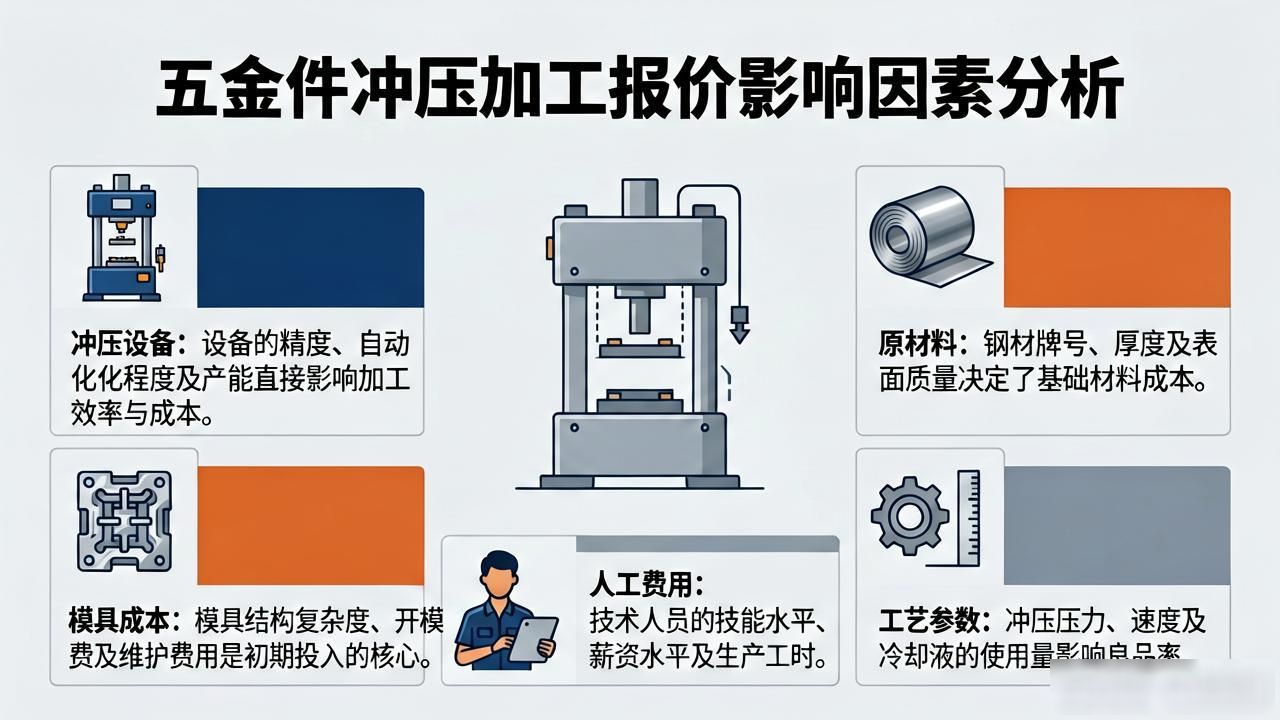 精密零件加工报价影响因素_金属材料费冲压模费计算_五金冲压加工件报价方法