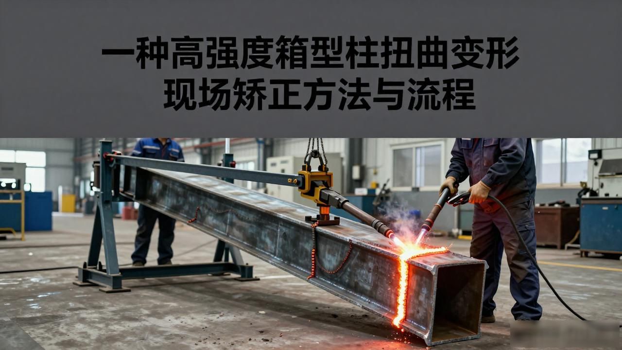 箱型柱扭曲变形杠杆矫正技术_扁箱型扭曲火焰矫正_高强度箱型柱火焰矫正方法