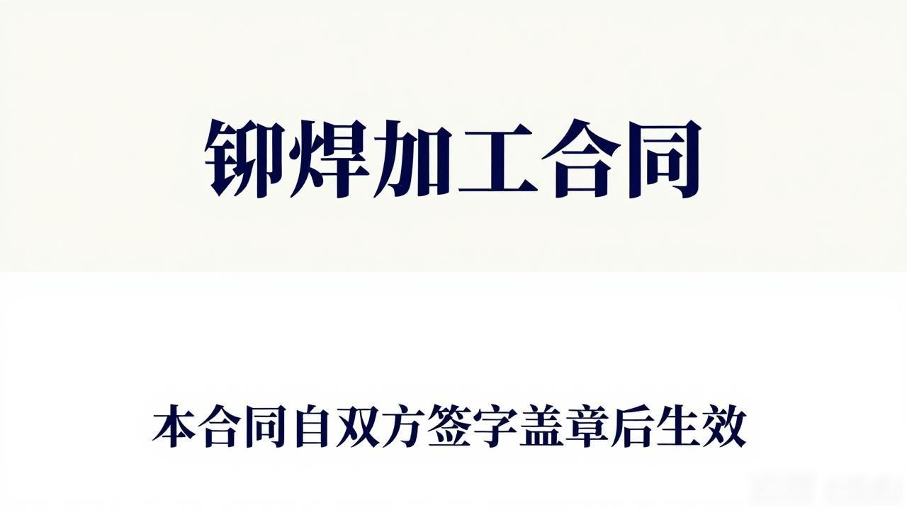 铆焊加工过程卡_铆焊加工合同条款_铆焊加工合作协议内容