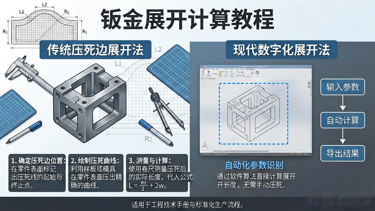 铣金展开计算技巧_钣金展开的手写公式_段差展开计算方法