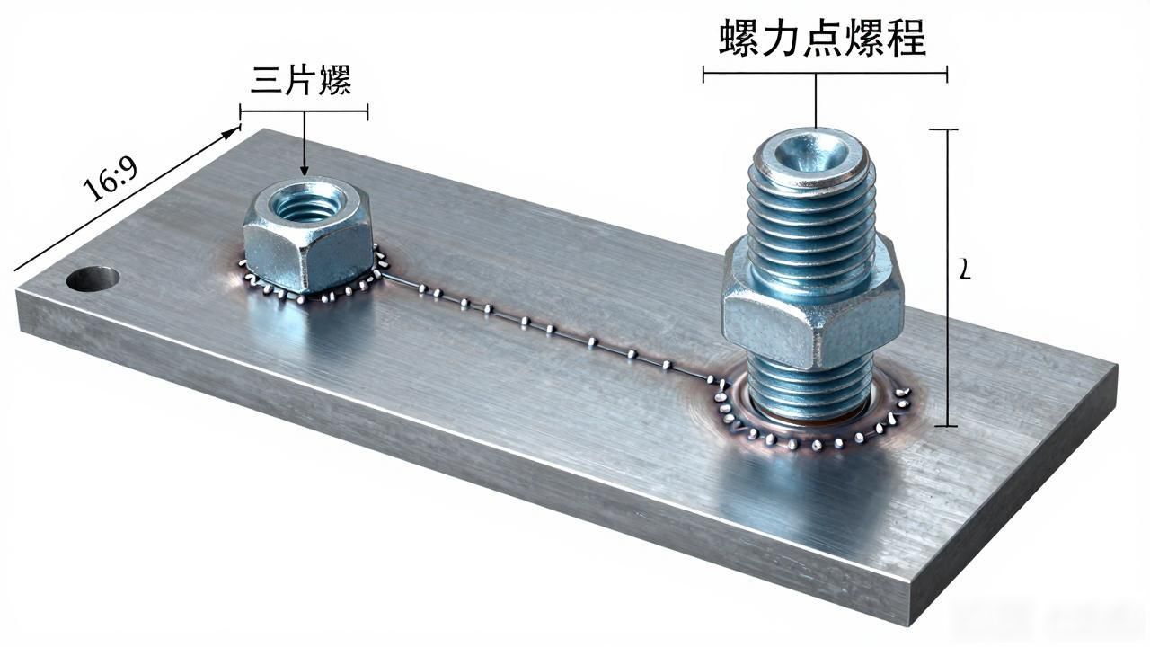 螺母焊接符号标注_焊接螺母画图焊接符号_M5螺母断续焊标注