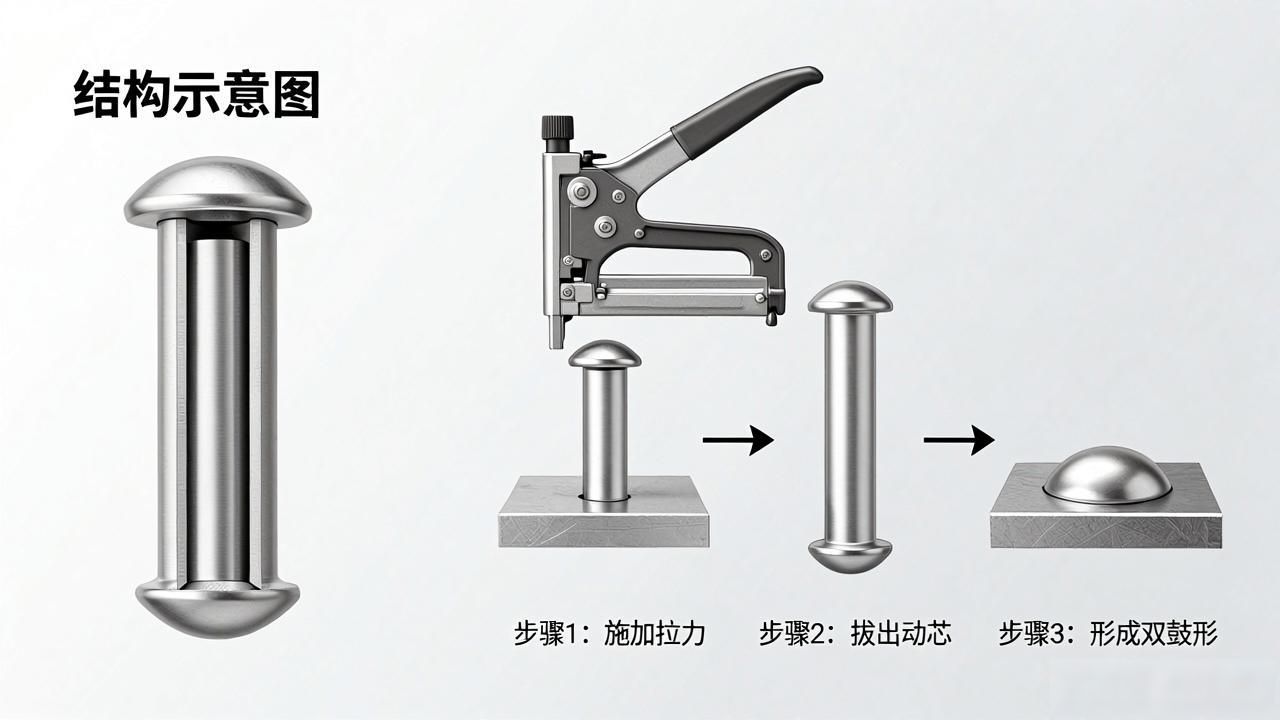 铆钉拉铆工具图片高清_铆钉枪盲拉钉过程_铆钉枪铆接盲铆钉骤