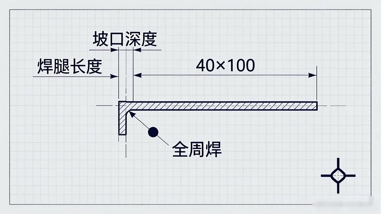 工程图焊缝符号标注_焊缝参考线及箭头定位_焊接符号和数据符号区别
