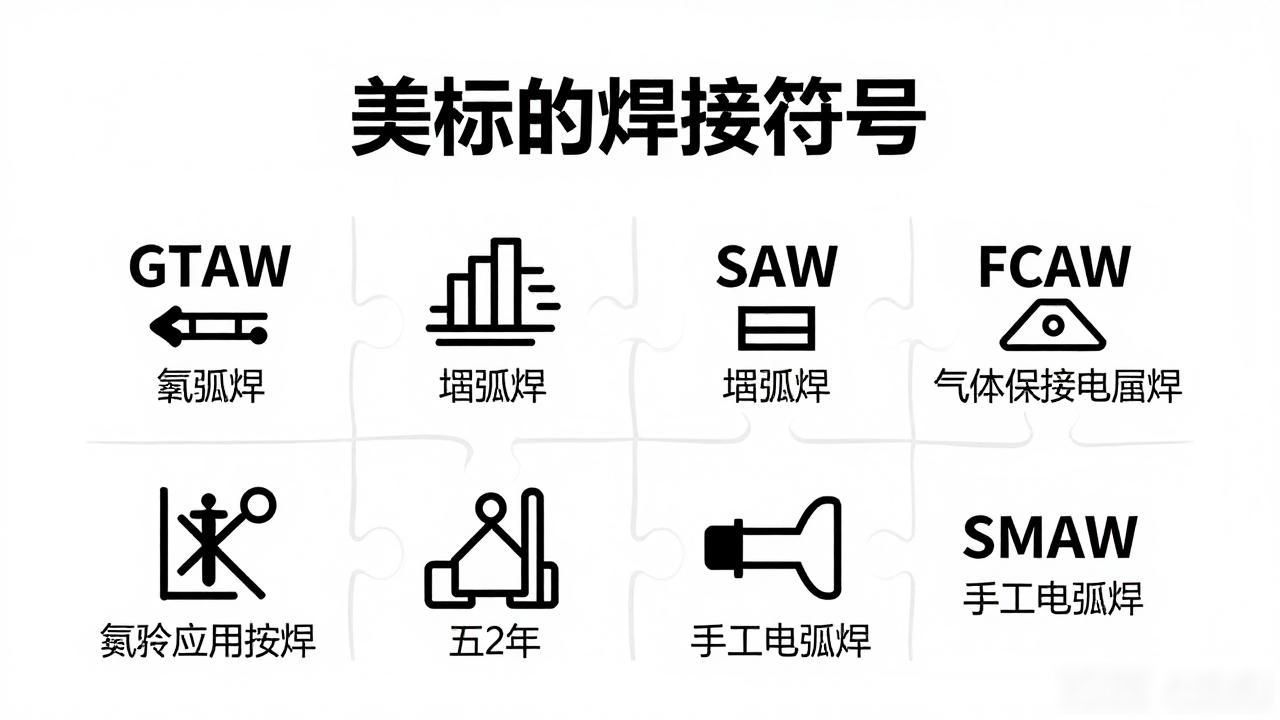 图形与文字结合标注系统_美标焊接符号注解_美标焊接符号AWS A2.4规范