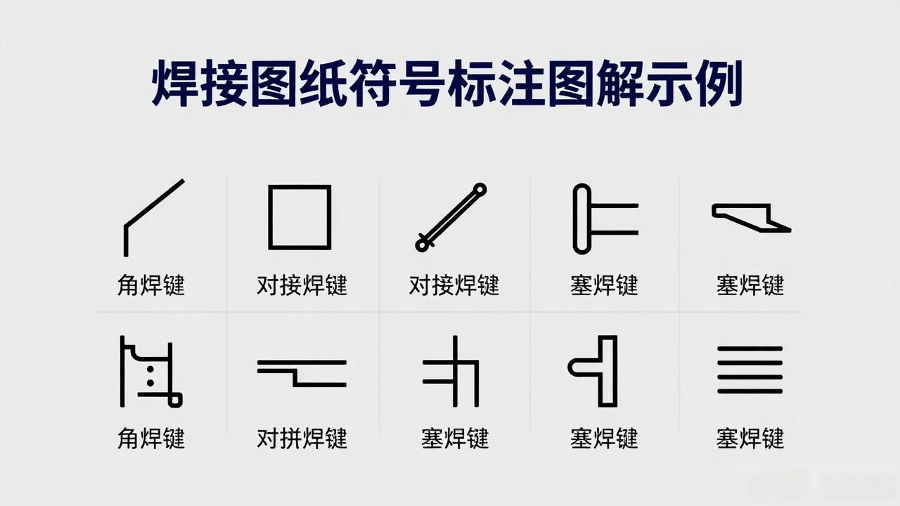 焊接符号标注图解示例_钢结构焊接符号含义大全_基本焊接符号