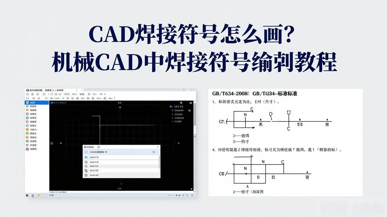 CAD机械制图软件 焊接符号 绘制步骤_cad图焊接符号
