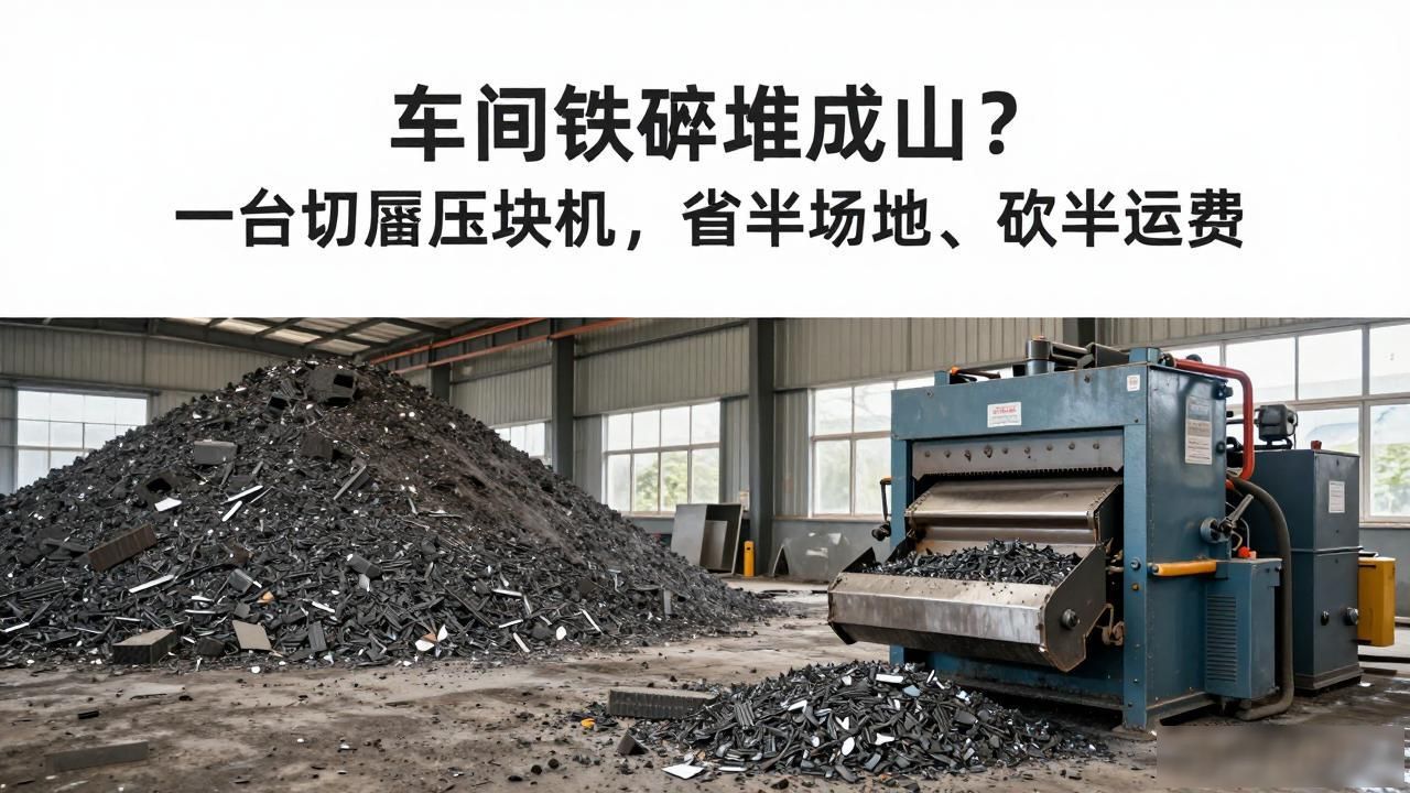 车间铁屑堆成山？一台切屑压块机，省半场地、砍半运费-铆焊老刘铆工焊工笔记