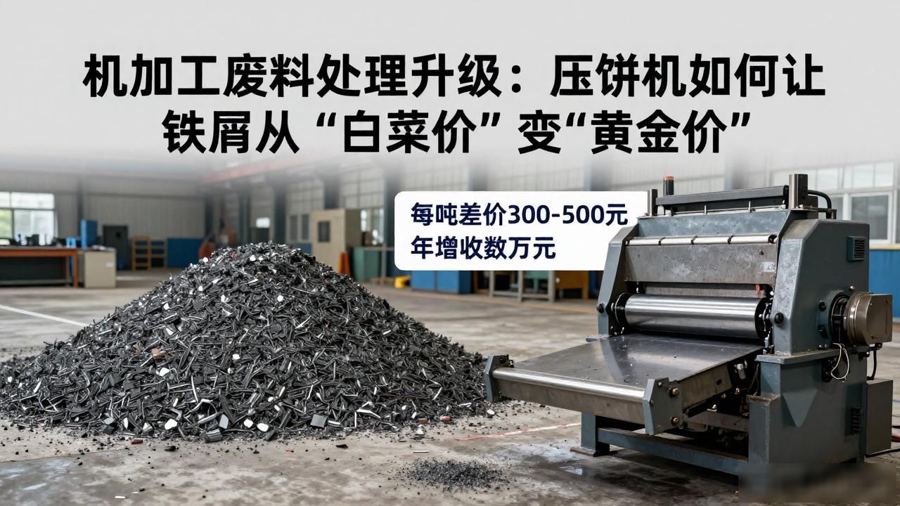 机加工废料处理升级：压饼机如何让铁屑从“白菜价”变“黄金价”-铆焊老刘铆工焊工笔记