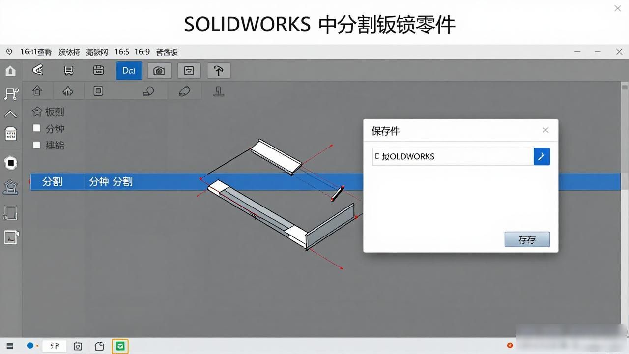 SOLIDWORKS分割钣金零件教程_solidworks钣金折弯与展开_钣金零件分割操作步骤