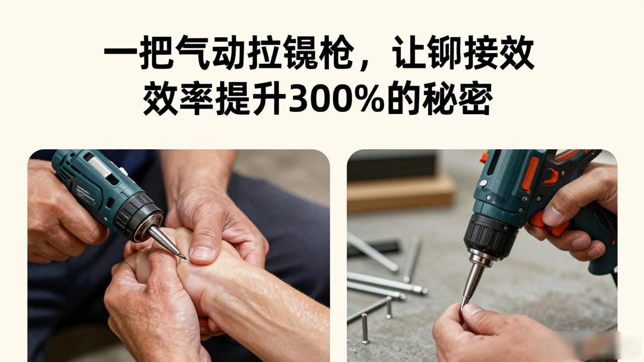 无拉铆工具_气动拉铆枪效率提升300%_自动吸钉气动拉铆枪