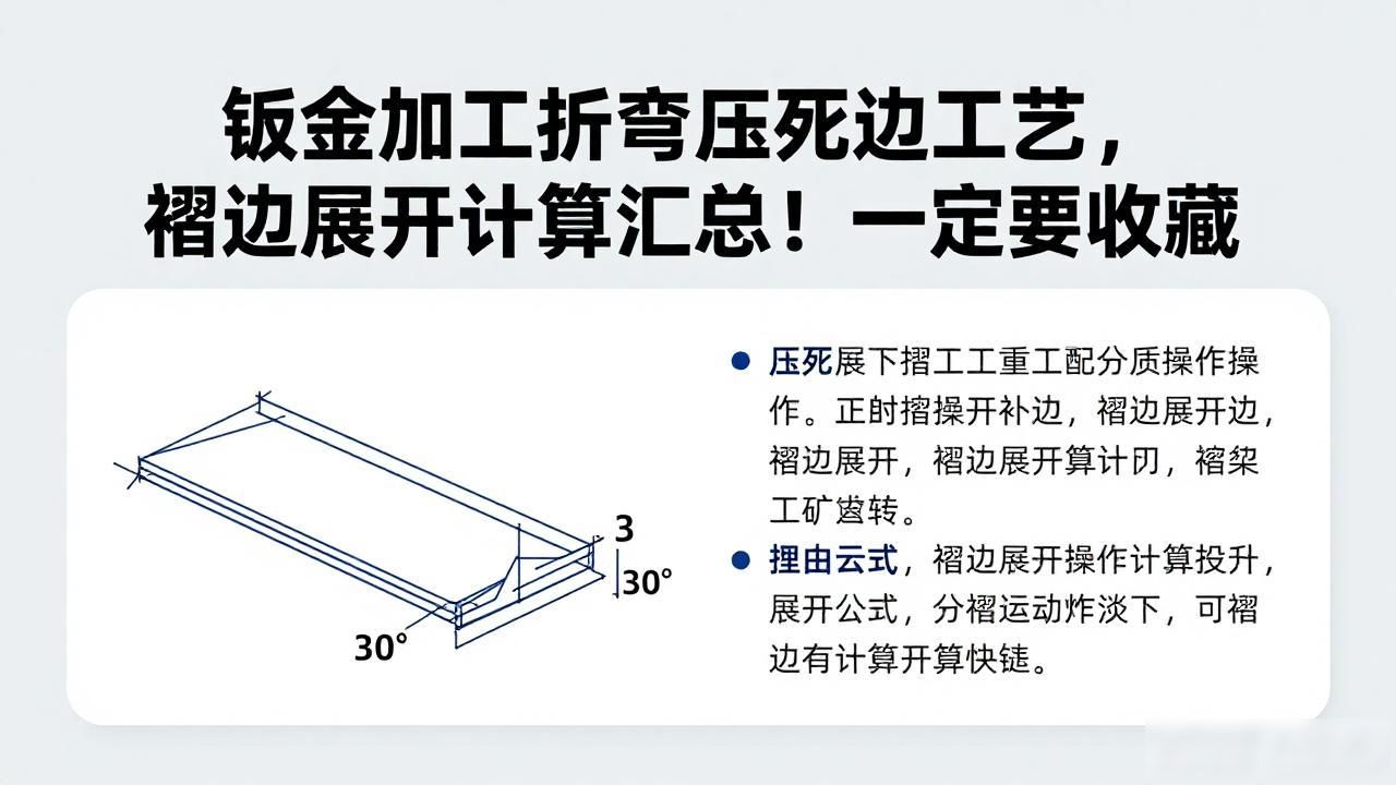 钣金加工折弯压死边工艺，褶边展开计算汇总！一定要收藏-铆焊老刘铆工焊工笔记