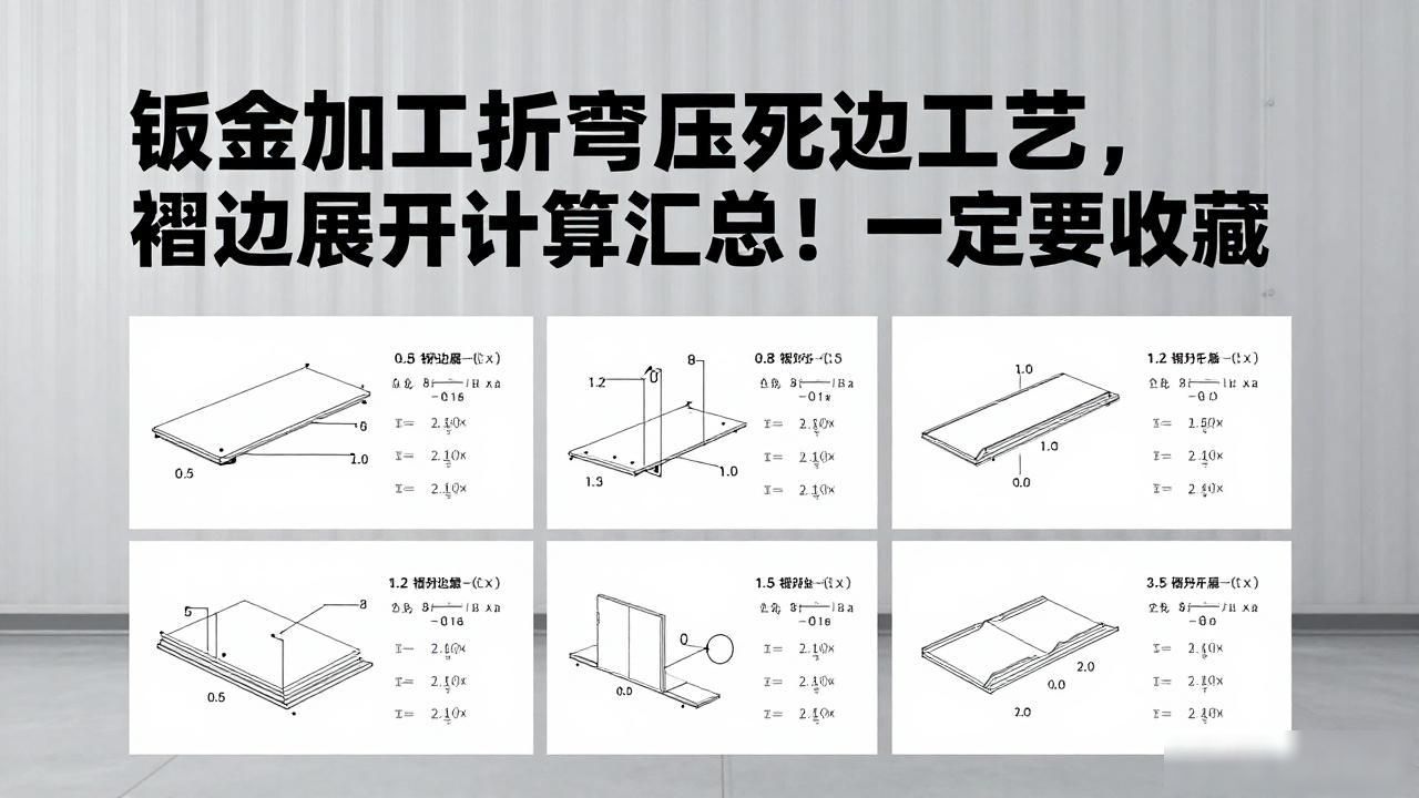 钣金加工折弯压死边工艺_褶边展开计算汇总_钣金圆弧展开折弯图纸