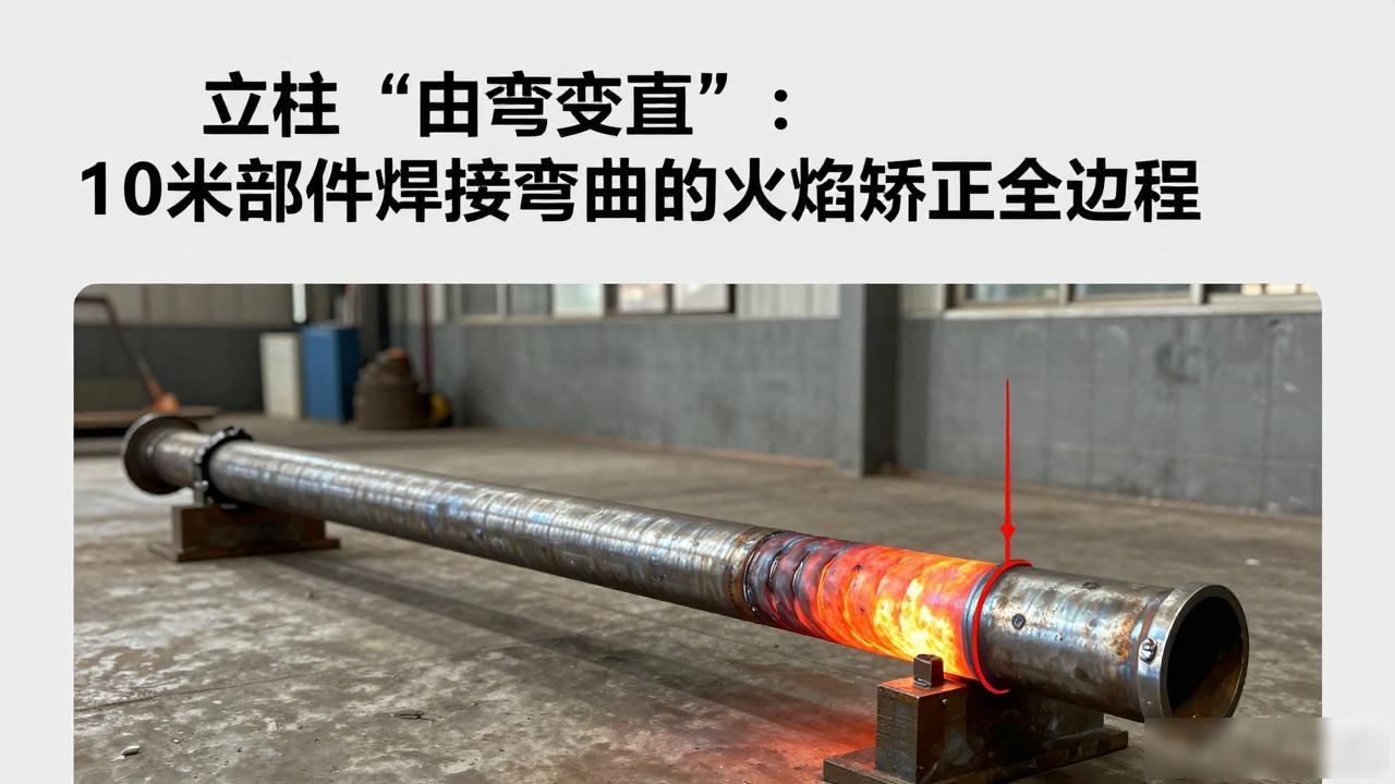 立柱“由弯变直”：10米部件焊接弯曲的火焰矫正全过程-铆焊老刘铆工焊工笔记