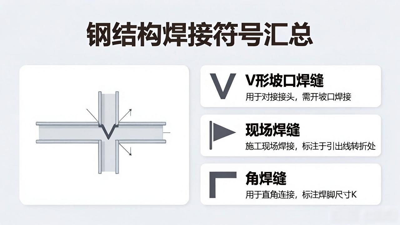 钢结构焊缝符号含义_焊接加工图符号_焊接符号标注方法