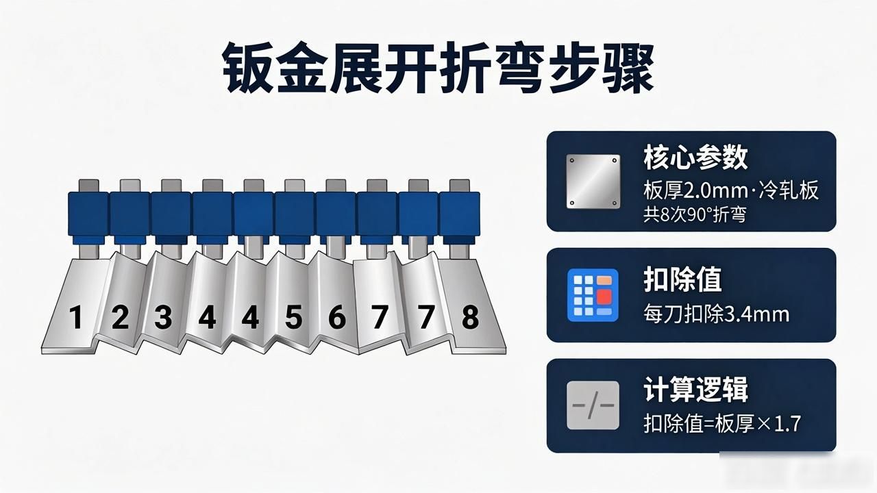 钣金叠边展开计算_CAD钣金展开图制作教程_钣金展开计算方法