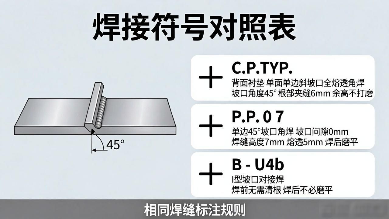 焊缝符号解释_焊接符号对照表_焊接符号一竖符号