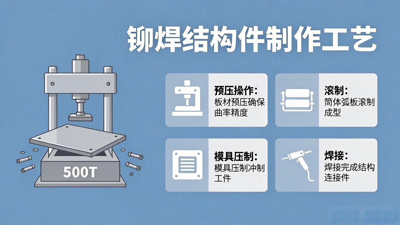铆焊结构件制作工艺流程_薄板钣金结构件成形焊接规范_铆焊小件加工