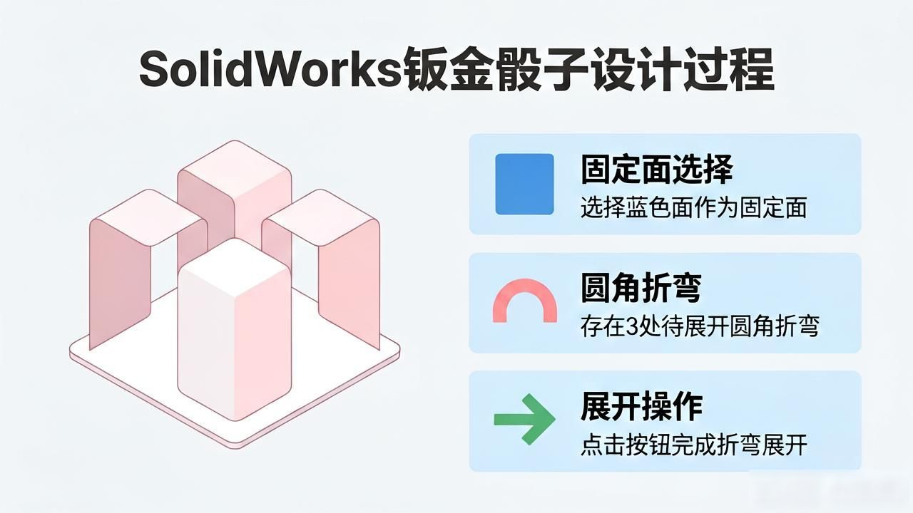 solidworks弯曲钣金展开_SolidWorks钣金圆周阵列操作_SolidWorks钣金拉伸切除特征
