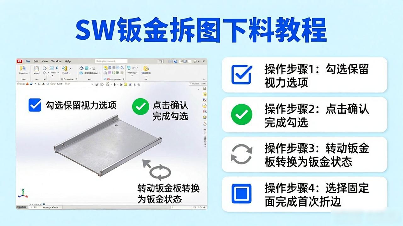钣金锥形料斗展开画法_料斗展开下料_sw钣金拆图