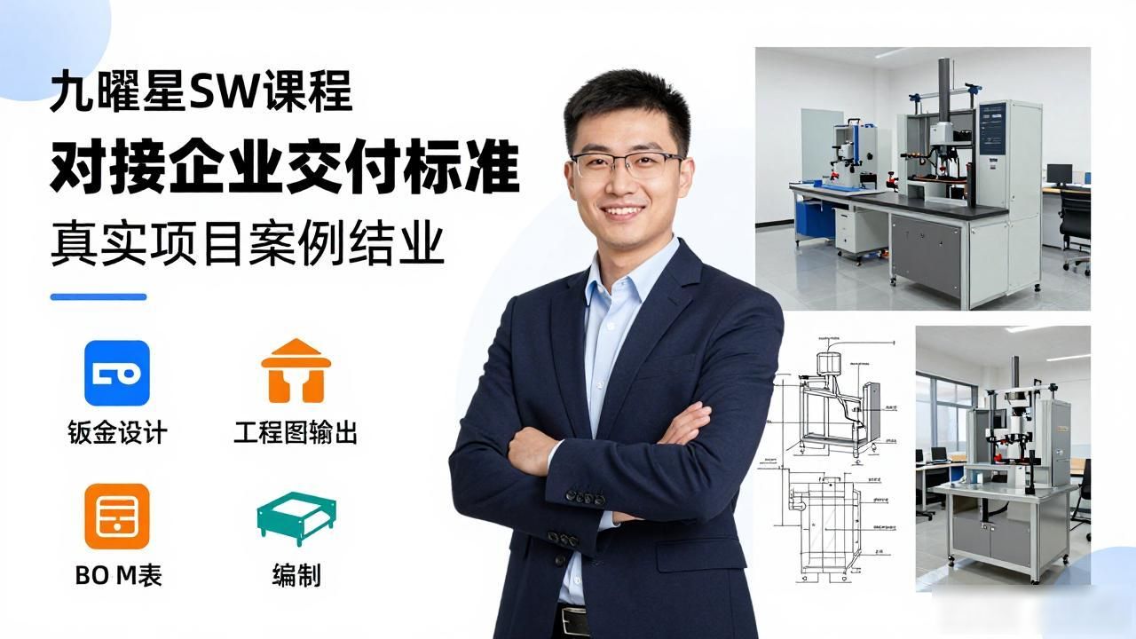 SolidWorks钣金设计培训_solidworks钣金展开方向_机械制图工程师实战课程