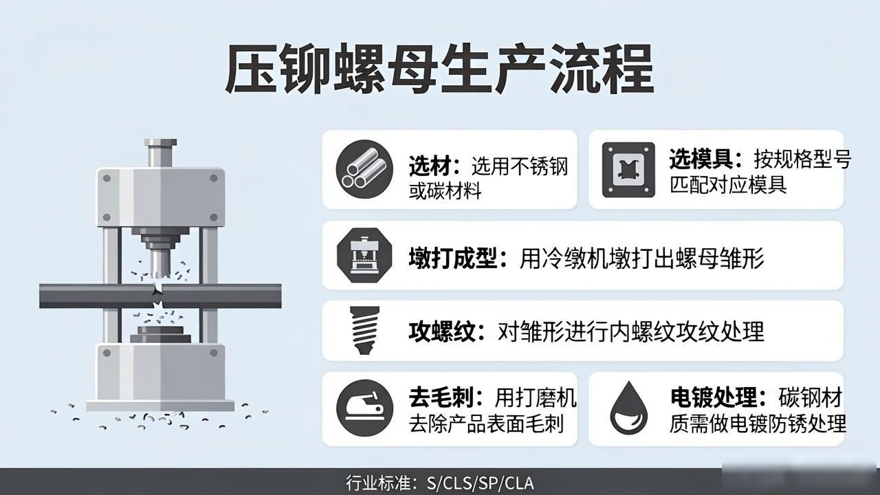 压铆螺母安装方法_压铆工艺工具_压铆螺母规格型号