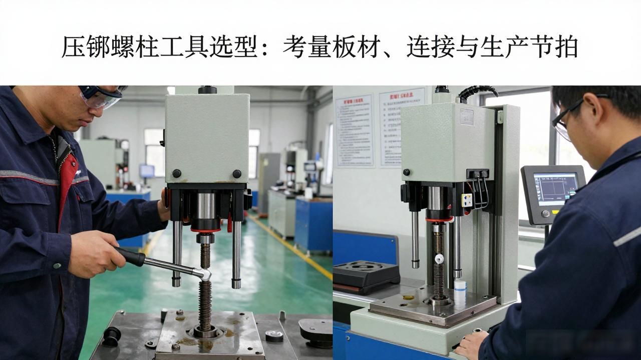 压铆螺柱工具选型 板材厚度材料类型 连接强度外观质量生产节拍_人工手动压铆工具图片