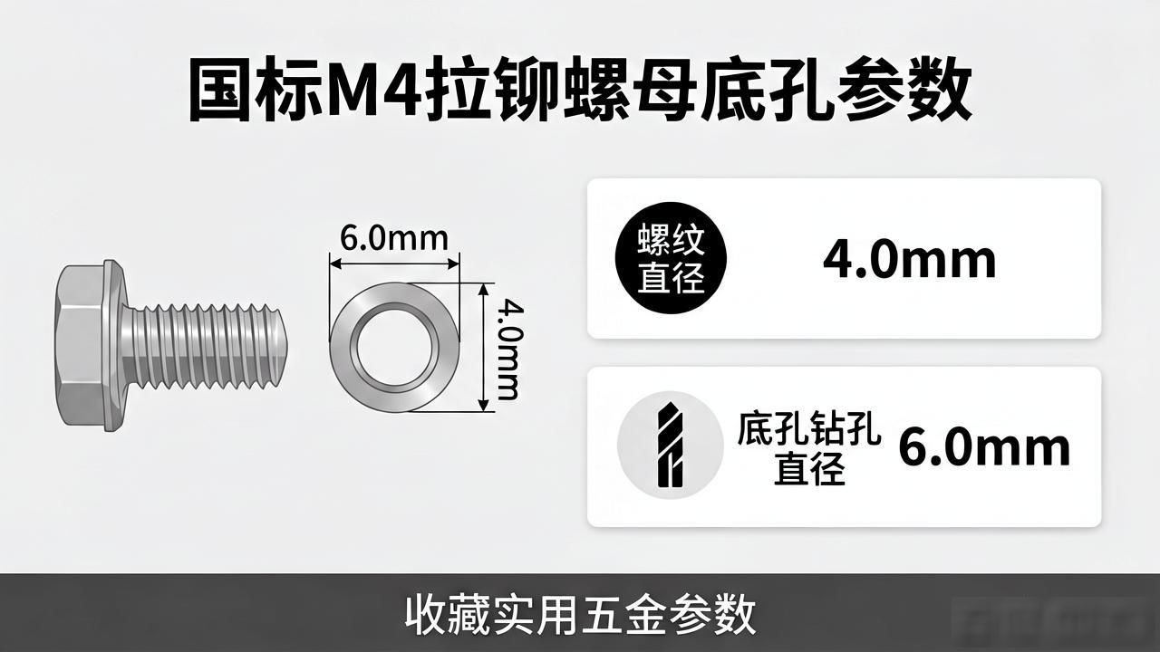 国标拉铆螺母底孔参数，有需要的建议收藏-铆焊老刘铆工焊工笔记