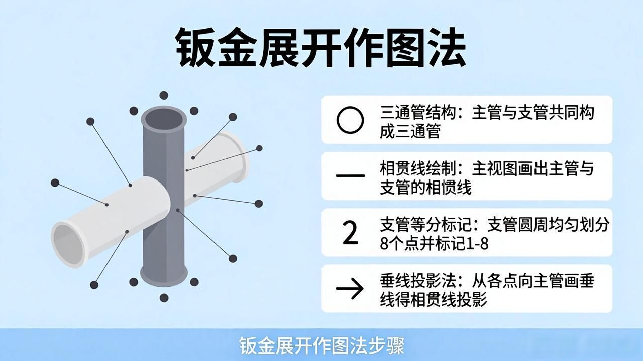 钣金模块展开技巧_钣金展开作图法 平行线展开法 放射线展开法