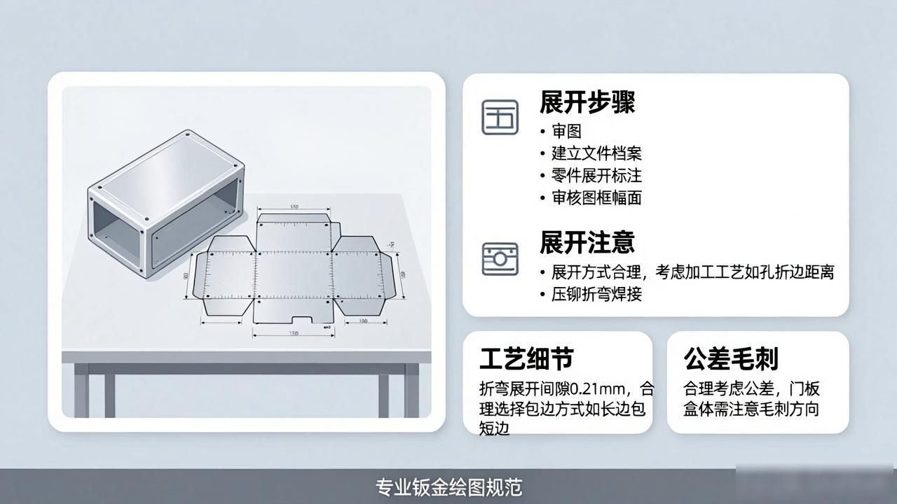 钣金展开图绘制技巧_钣金模块展开技巧_钣金展开图绘制注意事项