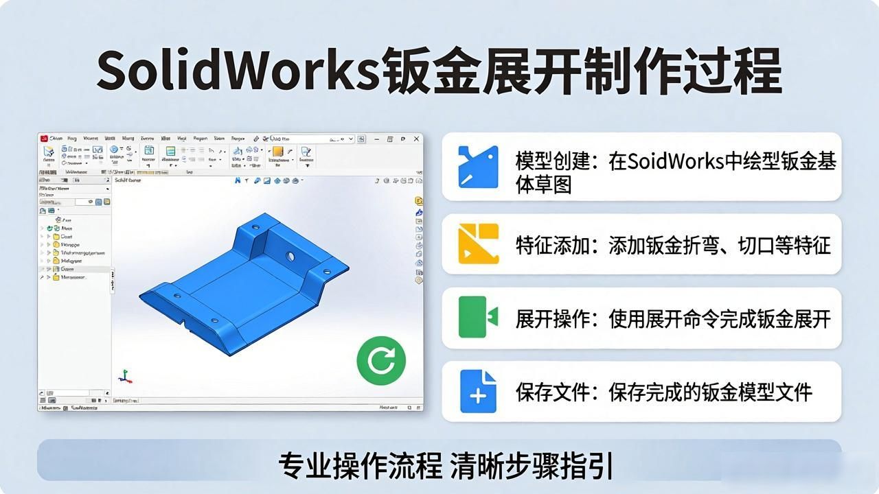 基体法兰创建教程_钣金件绘制方法_sw钣金图纸展开
