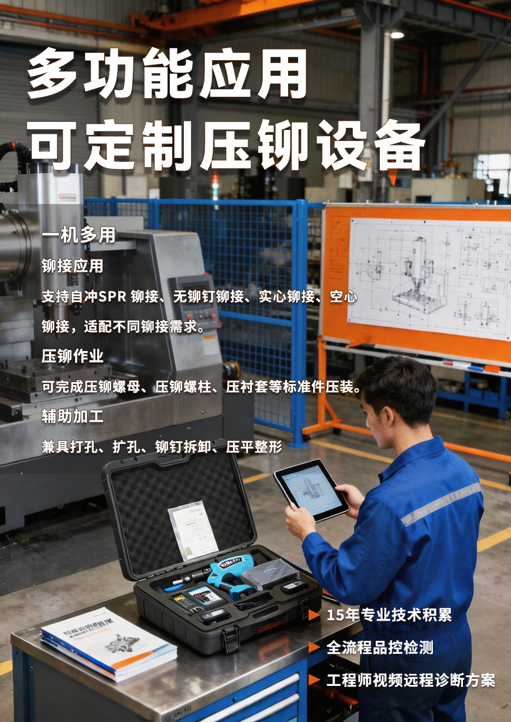 异形工件压铆解决方案_深腔狭小工位压铆技术_手动压铆工具怎么用
