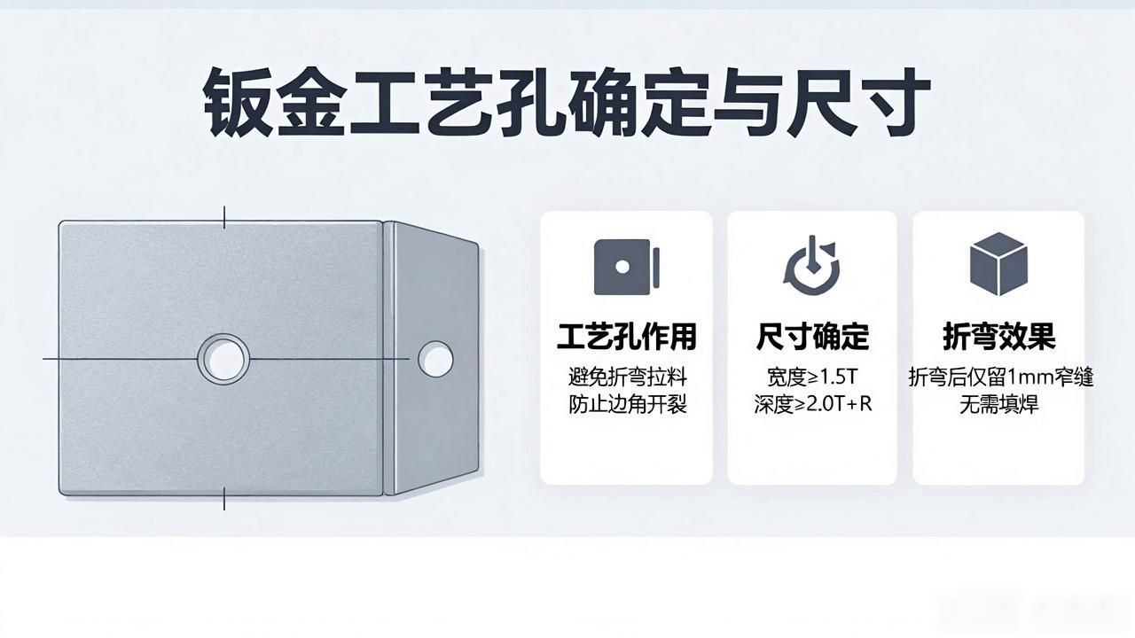 钣金折弯工艺孔作用_钣金展开平面展开图_钣金工艺孔尺寸确定