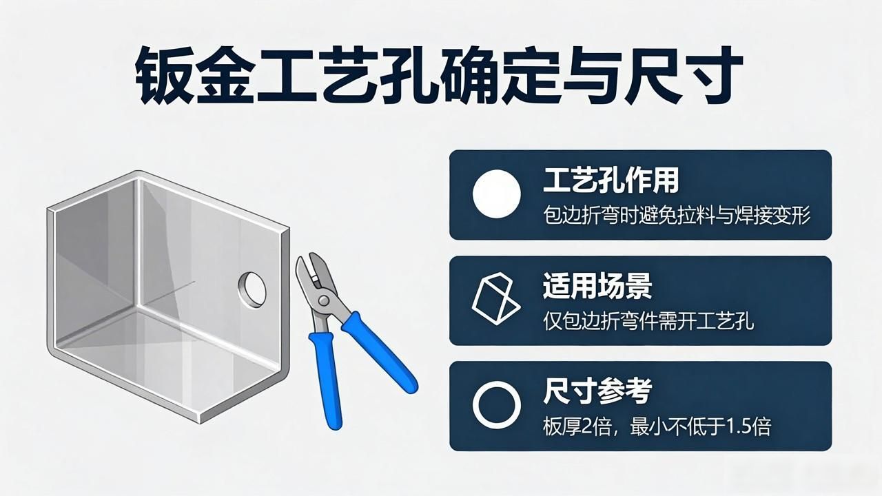 钣金折弯工艺孔作用_钣金工艺孔尺寸确定_钣金展开平面展开图