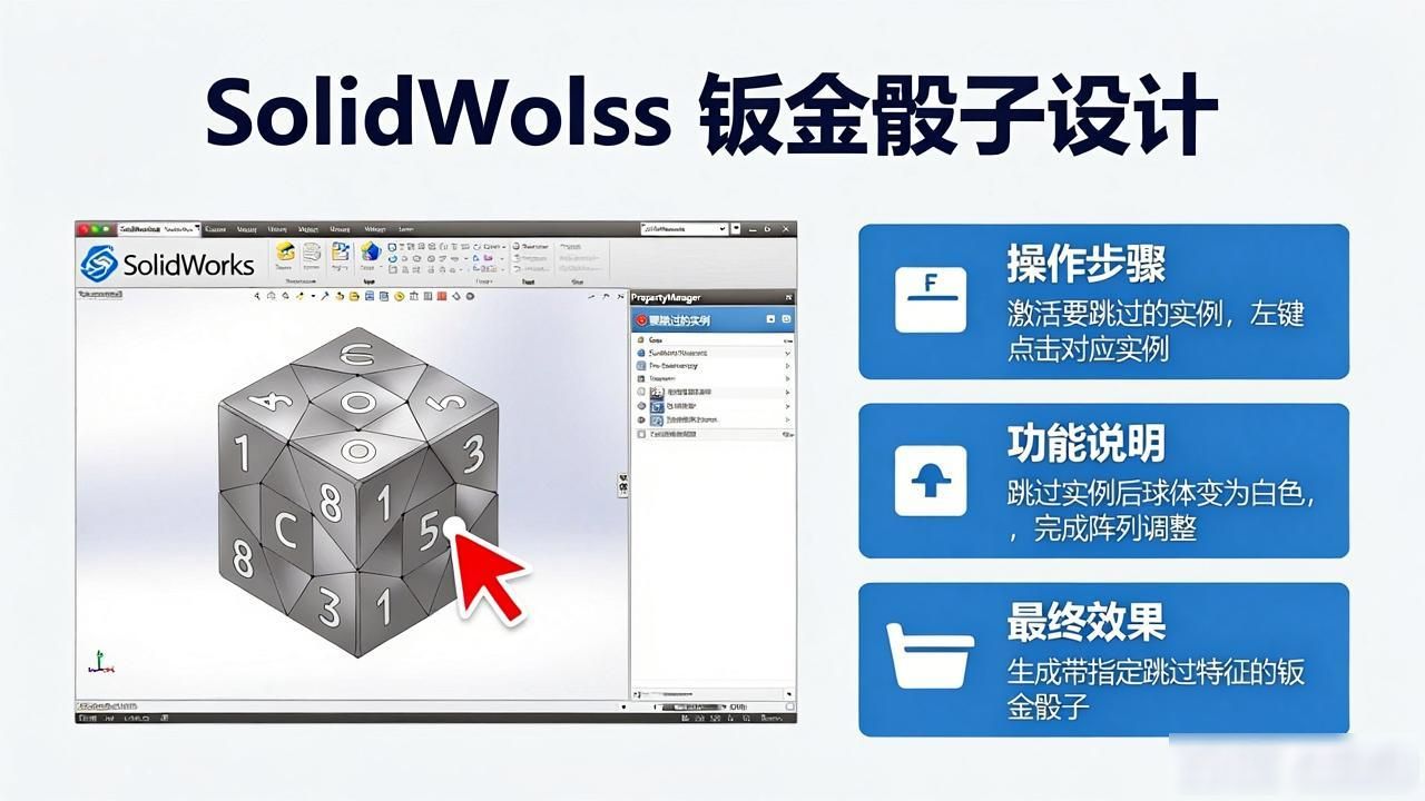 SolidWorks钣金圆周阵列操作_SolidWorks钣金拉伸切除特征_solidworks钣金展开回
