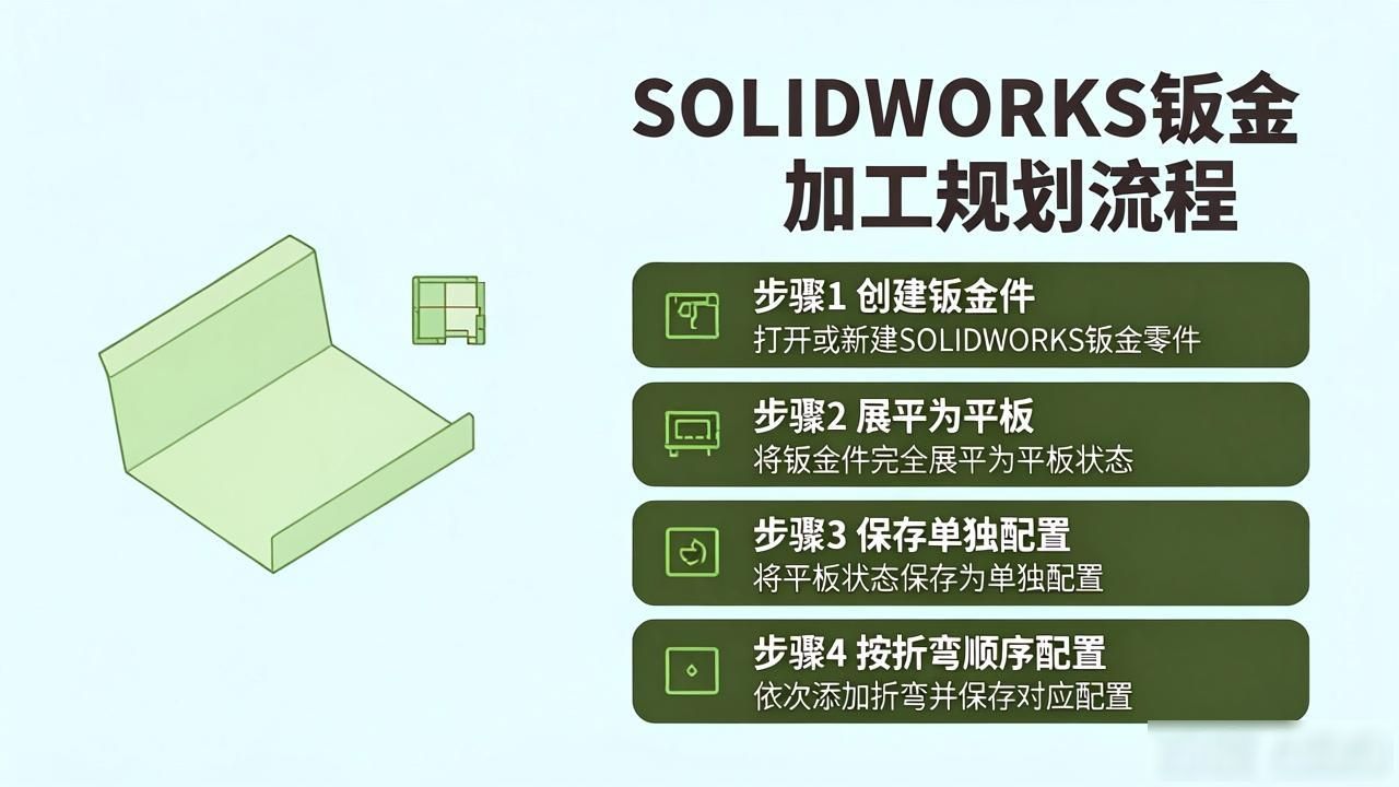 solidworks钣金展开回_SOLIDWORKS钣金加工顺序_SOLIDWORKS钣金配置创建