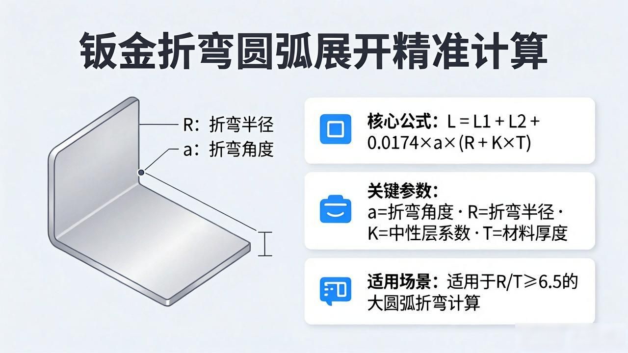 钣金折弯圆弧展开精准计算！-铆焊老刘铆工焊工笔记