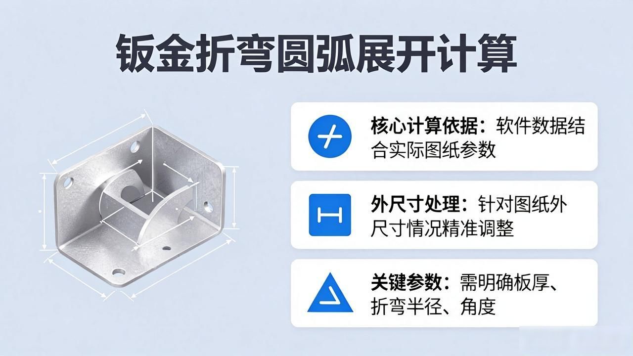 非90度圆弧折弯展开公式_钣金件中性层展开长度计算_钣金圆弧展开