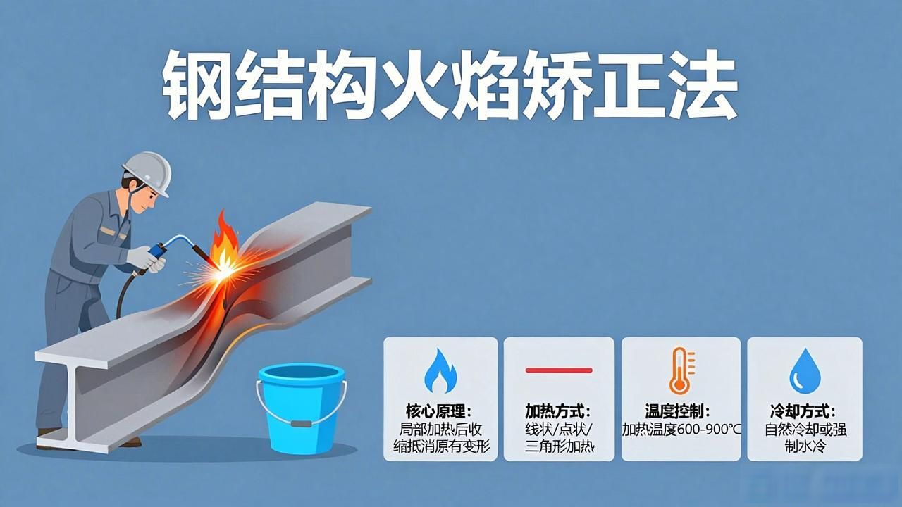 火焰矫正法加热方式_梁的火焰矫正程序_钢结构构件变形矫正