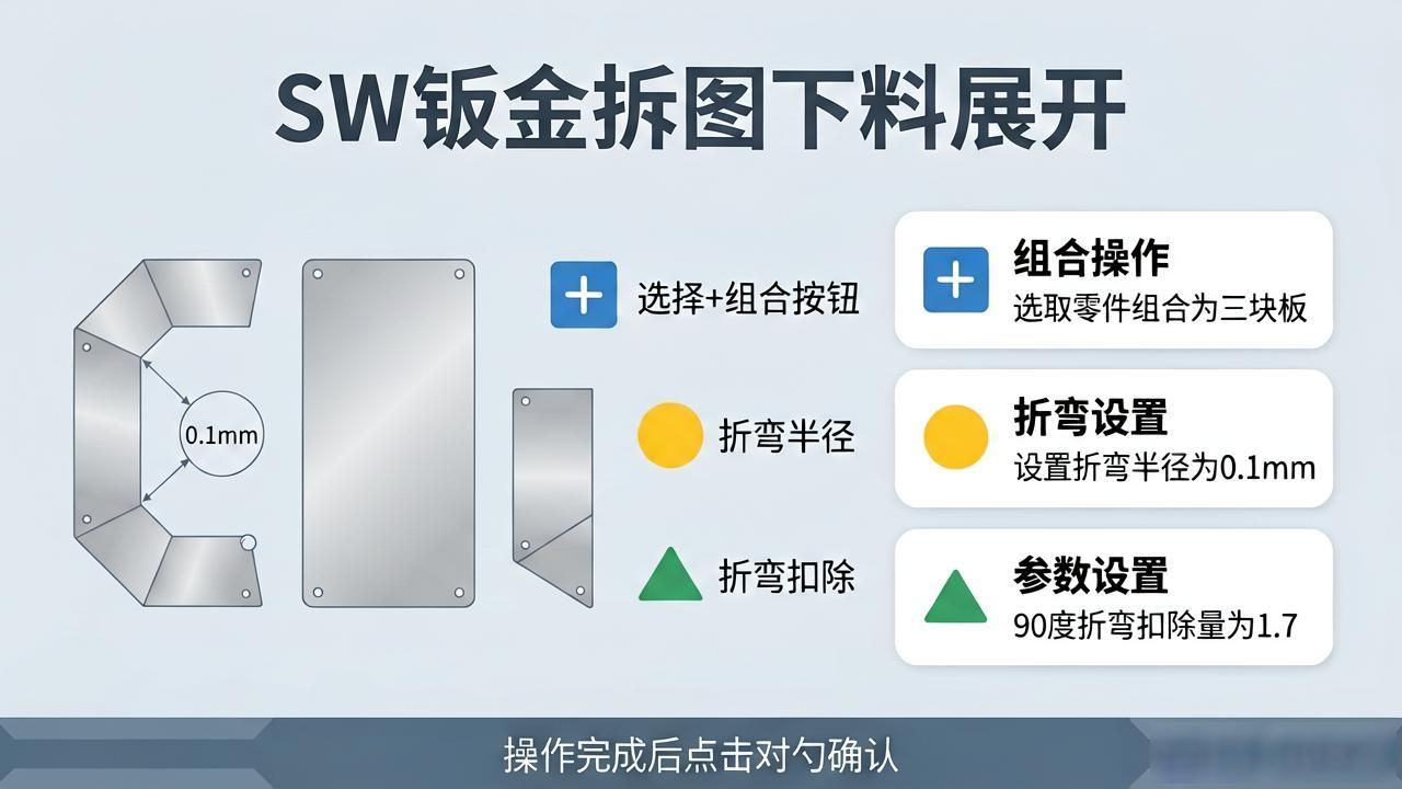 SW钣金拆图 下料展开，完美呈现！-铆焊老刘铆工焊工笔记