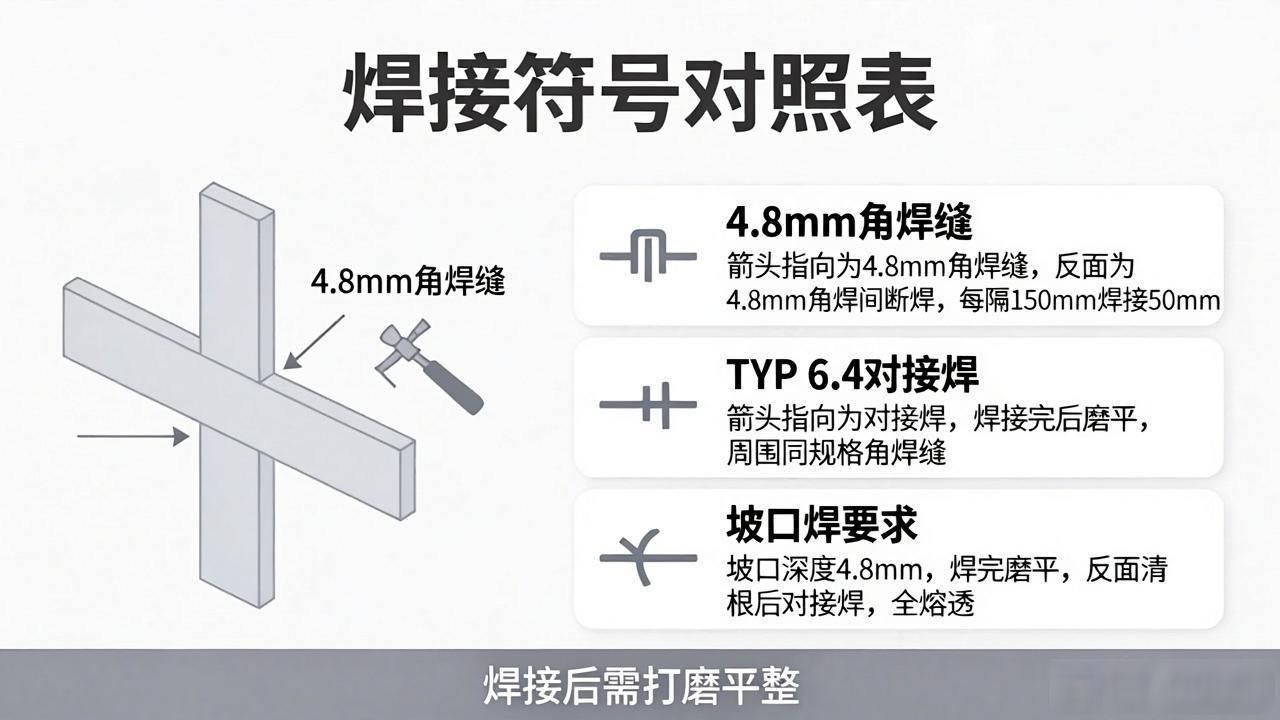 焊接符号对照表-铆焊老刘铆工焊工笔记