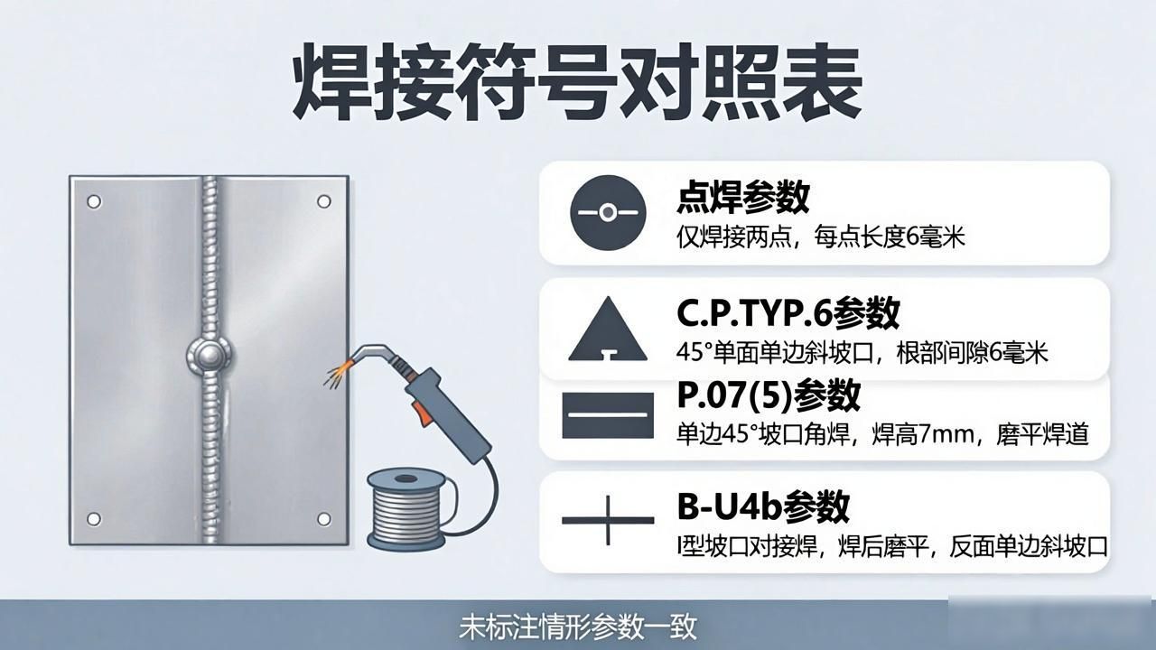 中日焊接符号对照_焊接符号对照表_常用焊接符号解释