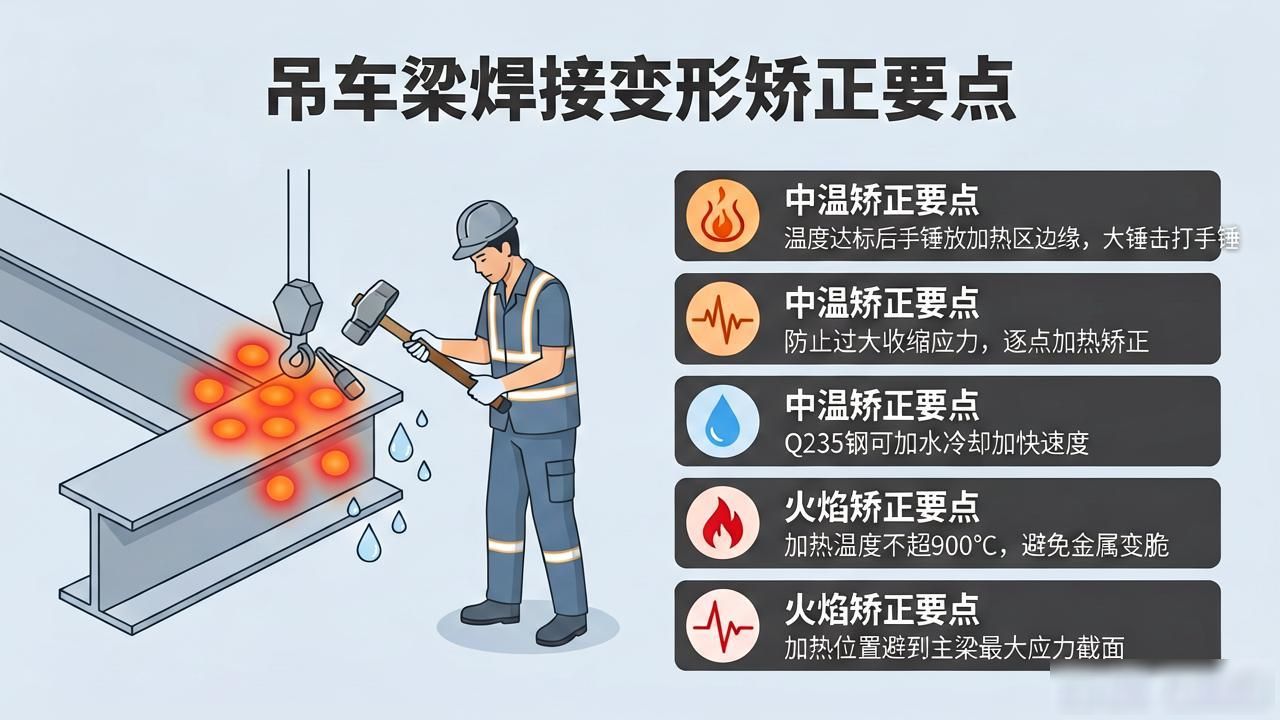 吊车梁焊接变形矫正_火焰矫正方法_h型钢变形火焰矫正