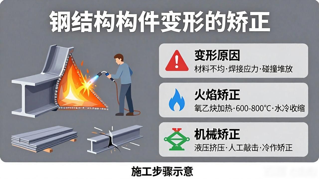 钢结构构件变形矫正 火焰矫正法 加热方式_h型钢变形火焰矫正
